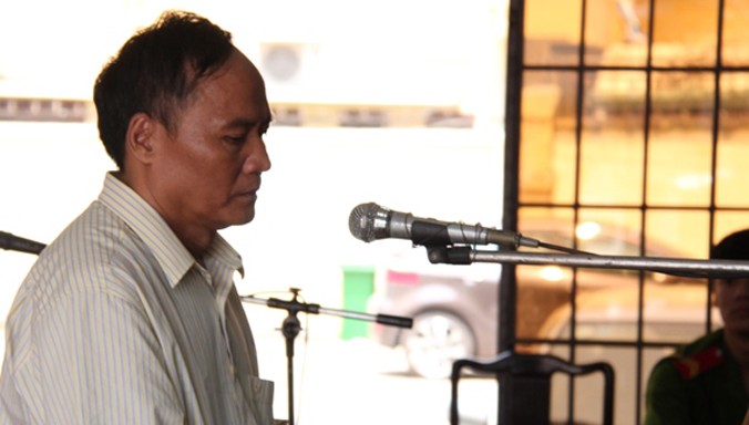 Bị cáo Nguyễn Mạnh Sửu tại phiên tòa.