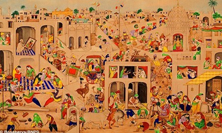 Bức tranh khắc họa thành phố Amritsar ở Ấn Độ, nơi có ngôi đền vàng nổi tiếng. Hình ảnh ngôi đền cũng được khắc họa trong tranh. Ban đầu, người lái xe taxi mua bức tranh với giá 40 bảng tại một phiên chợ đồ cũ.