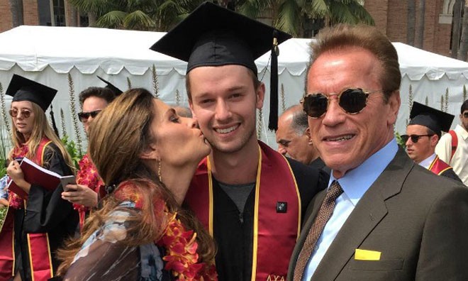 Arnold Schwarzenegger và Maria Shriver đoàn tụ trong lễ tốt nghiệp của con trai. Ảnh: Instagram.