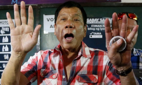 Tổng thống vừa đắc cử của Philippines, ông Rodrigo Duterte. Ảnh: AP.
