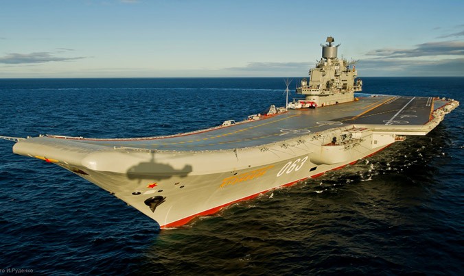 Hàng không mẫu hạm duy nhất của Hải quân Nga Đô đốc Kuznetsov. Ảnh: Wikipedia.
