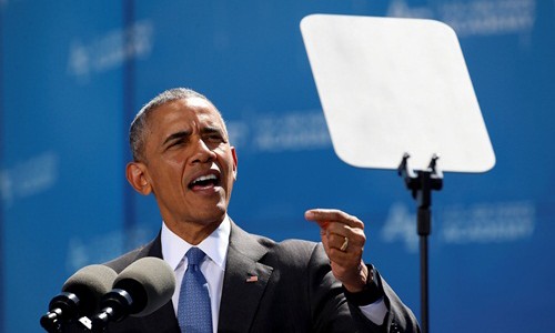 Tổng thống Mỹ Barack Obama hôm qua phát biểu tại Colorado Springs. Ảnh: Reuters.