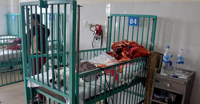 Giường bệnh điều trị cho bé Hồ Công Phượng ở Bệnh viện đa khoa Quảng Ngãi. Ảnh: Minh Hoàng/Zing