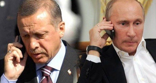 Tổng thống Thổ Nhĩ Kỳ Recep Tayyip Erdogan (trái) và Tổng thống Nga Vladimir Putin. Ảnh: thepeninsulaqatar.