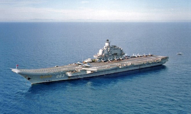 Đô đốc Kuznetsov - tàu sân bay duy nhất của Hải quân Nga. Ảnh: Bộ Quốc Phòng Nga.