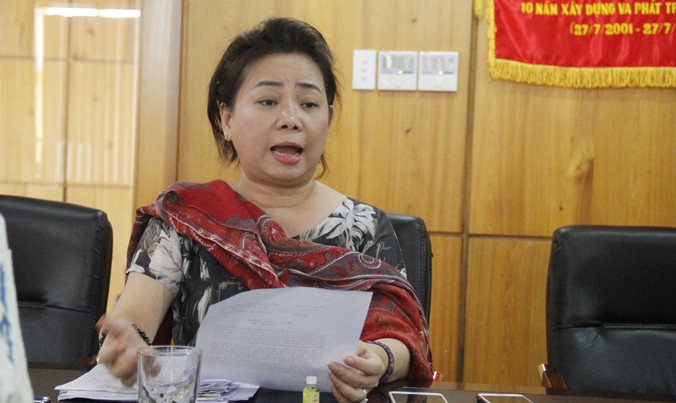 Bà Nguyễn Thị Chi, Tổng Giám đốc DMC phủ nhận việc gây cản trở hoạt dộng kinh doanh của Big C. Ảnh: Thanh Trần.