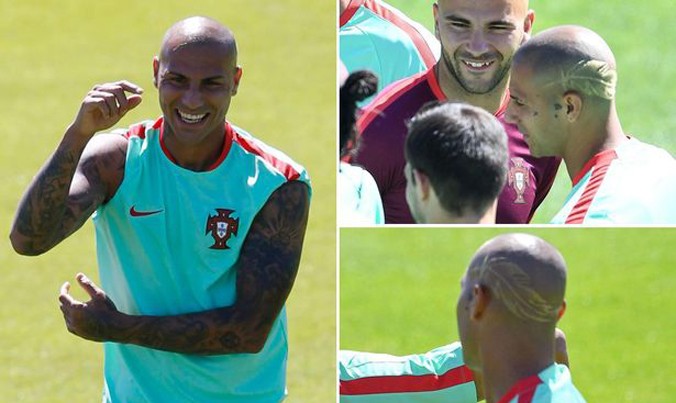 Đá chung kết EURO, cầu thủ Bồ Đào Nha cạo đầu cực 'dị'