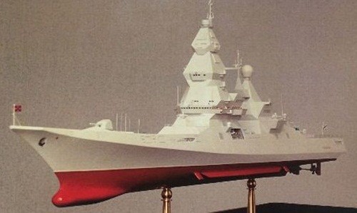 Mô hình tàu khu trục lớp Leader của Nga. Ảnh: Sputnik.