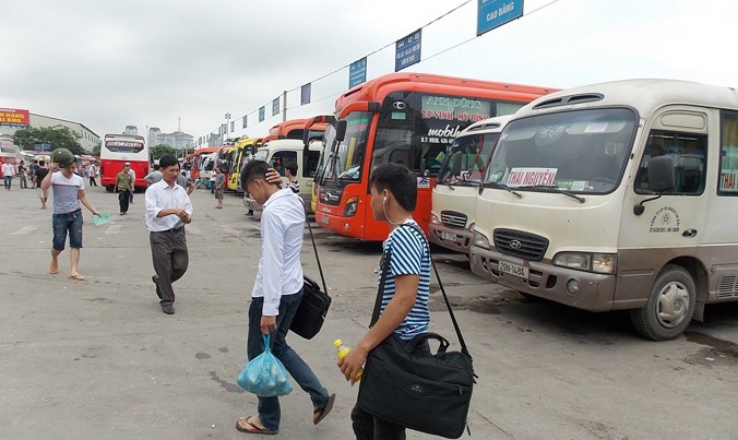 Dịp nghỉ lễ 2/9 bến xe Hà Nội tăng cường đến 120 lượt xe/ngày. Ảnh: T.Đảng.