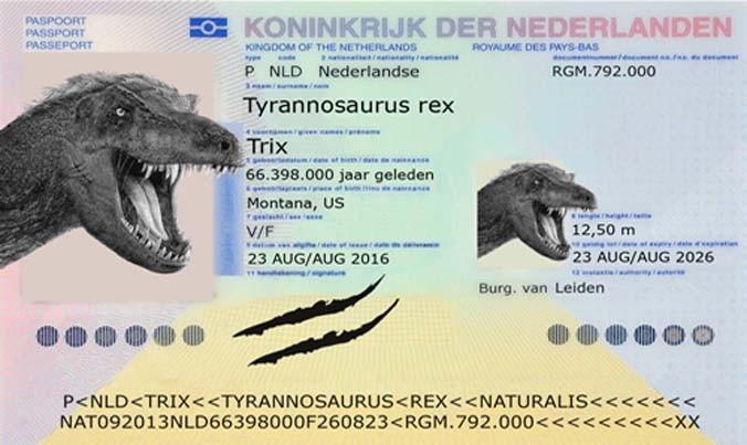 Hộ chiếu được Hà Lan cấp cho chú khủng long Trix. Ảnh: Nlintheusa.