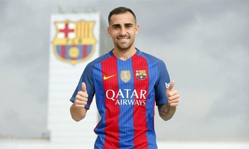 Alcacer trong màu áo Barca. Ảnh: FC Barcelona.