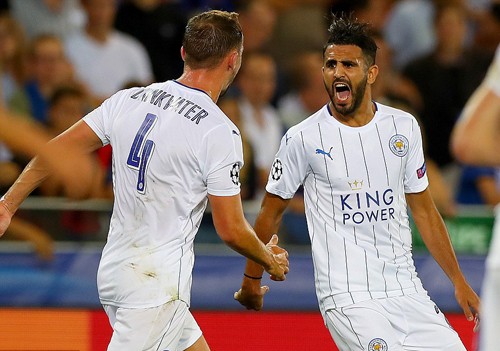 Mahrez lập cú đúp, giúp Leicester City thắng đậm trận ra quân ở Champions League. Ảnh: Reuters.