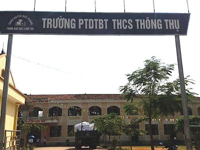 Trường phổ thông dân tộc bán trú THCS Thông Thụ - nơi Khang theo học.