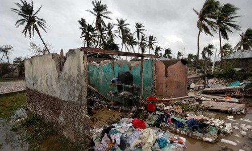 Một ngôi nhà ở Les Cayes, Haiti, bị bão Matthew phá hủy.