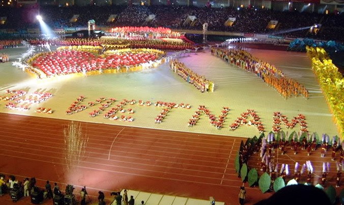 Lễ khai mạc SEA Game 22 do Việt Nam đăng cai diễn ra tại TP Hà Nội năm 2003.
