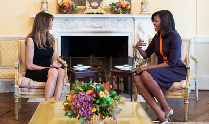 Bà Michelle tiếp bà Melania tại nơi ở riêng trong dinh tổng thống. Ảnh: White House.