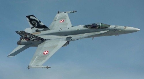 Chiến đấu cơ F/A-18C của Thụy Sĩ. Ảnh: Wikipedia.
