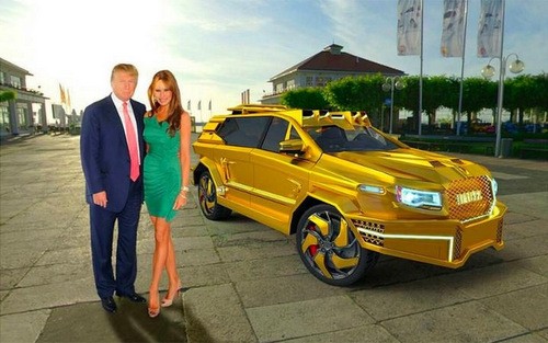 Hình ảnh minh họa siêu xe mạ vang Black Alligator dành cho Donald Trump được đăng tải trên mạng xã hội. Ảnh: Telegraph.
