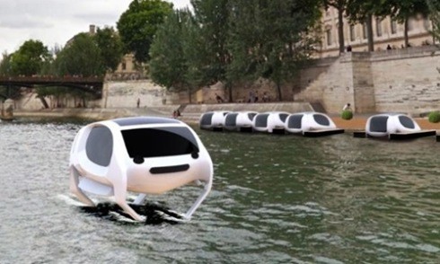 Taxi bay lướt trên mặt sông ở thủ đô Pháp