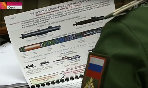 Tài liệu về dự án Status 6 mà truyền hình Nga để rò rỉ. Ảnh: RT.