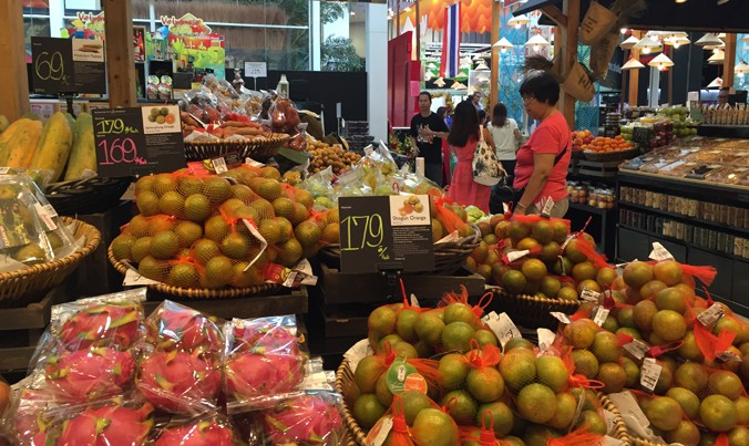 Rau, quả Việt Nam đã xuất hiện tại nhiều siêu thị, trung tâm thương mại ở Thái Lan.
