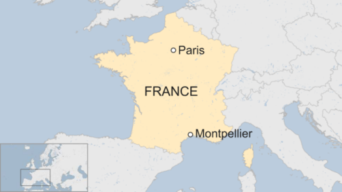 Vị trí thành phố Montpellier, Pháp. Đồ hoạ: BBC.