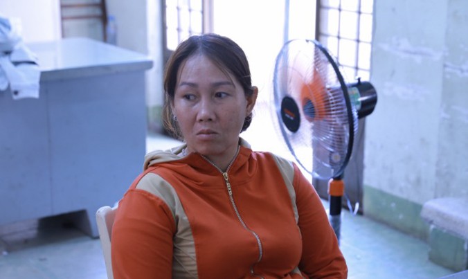 Nữ quái Nguyễn Thị Minh An tại cơ quan công an.