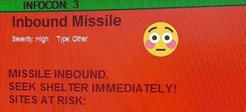 Thông điệp báo động nhầm được hiển thị trên máy tính của quân nhân căn cứ Spangdahlem. Ảnh: Slate.fr.