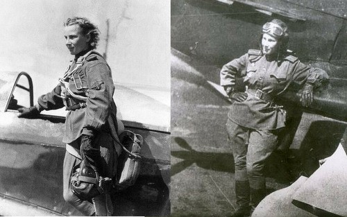 Lydia Litvyak bên cạnh chiếc Yak-1 của mình. Ảnh: War History.