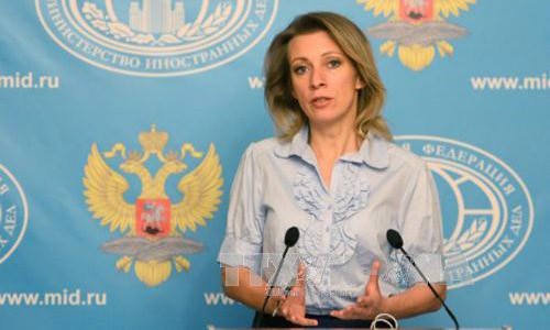 Người phát ngôn Bộ Ngoại giao Nga Maria Zakharova tại cuộc họp báo ngày 28/6/2016. Ảnh: Sputnik/TTXVN.