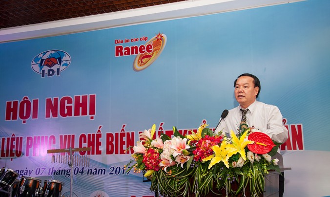 Ông Lê Thanh Thuấn, Chủ tịch Tập Đoàn Sao Mai phát biểu tại hội nghị.