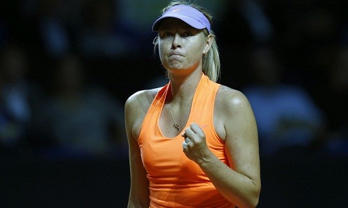 Sharapova vui mừng sau khi giành chiến thắng. Ảnh: Reuters.