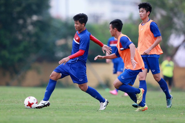 Các tuyển thủ U20 Việt Nam rất nỗ lực tập luyện.