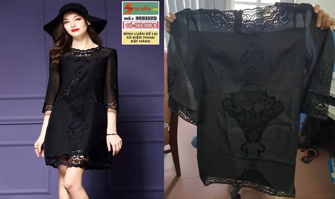 Chiếc váy 'thảm hoạ' khi mua qua địa chỉ Facebook Soraka.vn.