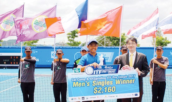 Hoàng Nam vừa vô địch đơn nam giải quần vợt nhà nghề Thái Lan F3 Futures.