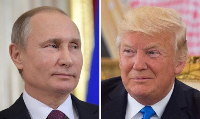 Tổng thống Nga Vladimir Putin (trái) và người đồng cấp Mỹ Donald Trump. Ảnh: Reuters.