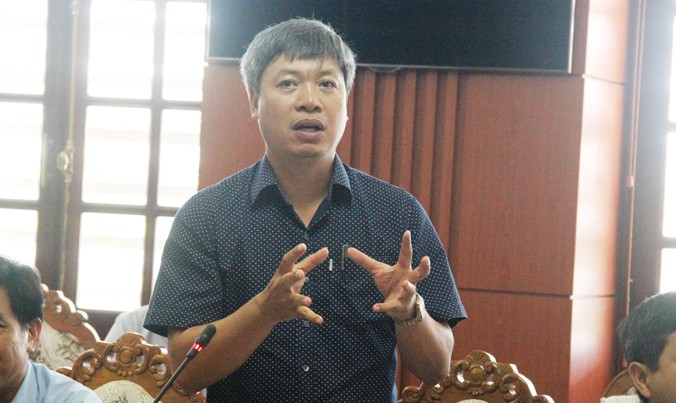 Ông Hồ Quang Bửu – Chủ tịch UBND huyện Nam Trà My “Việc xây thêm 4 thủy điện này là cần thiết, không có gì đáng lo ngại”. Ảnh H. Văn.