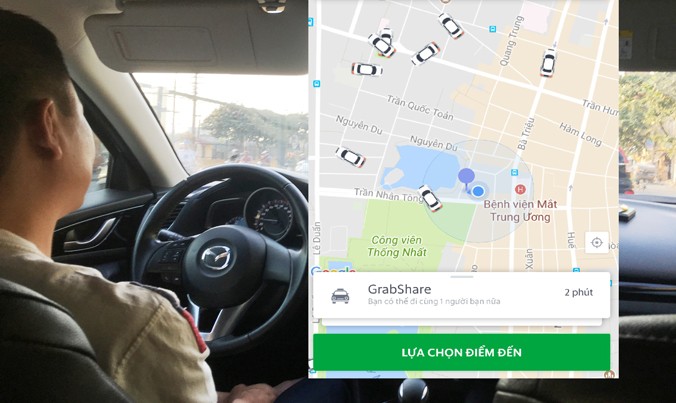 Dịch vụ đi xe chung của xe công nghệ Grab, Uber bị cả Bộ GTVT và Sở GTVT Hà Nội cấm hoạt động. Ảnh: T. Đảng.