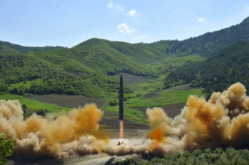 Triều Tiên phóng tên lửa hôm 4/7. Ảnh: KCNA.