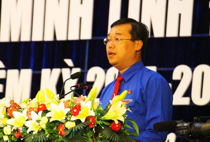 Đồng chí Lê Quốc Phong Bí Thư thứ nhất Trung ương Đoàn phát biểu tại Đại hội.