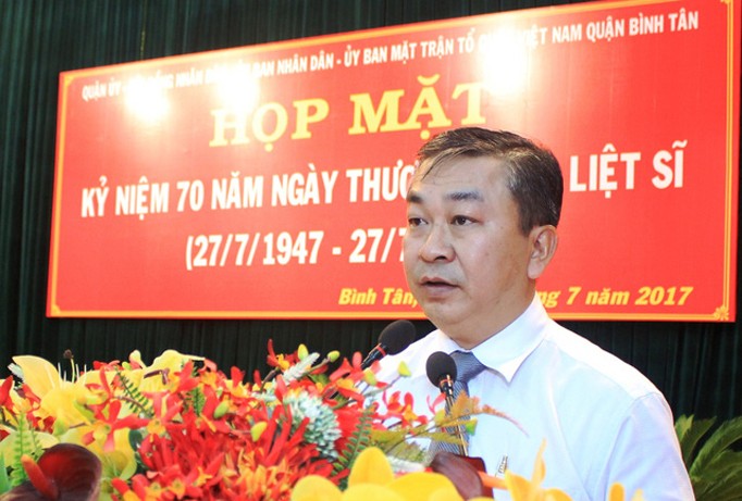 Ông Võ Ngọc Quốc Thuận - Bí thư quận ủy quận Bình Tân bị kỷ luật khiển trách. Ảnh: Website TPHCM.