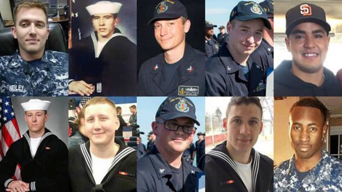 10 thủy thủ thiệt mạng trong vụ tai nạn tàu John S. McCain. (Ảnh: Getty Images)