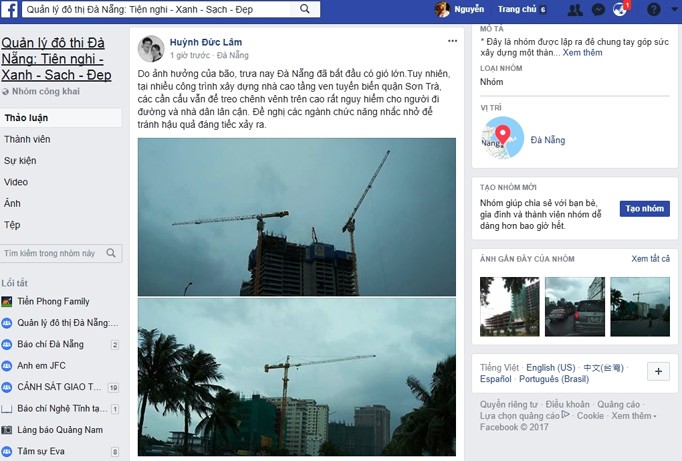 Trang Facebook Quản lý đô thị Đà Nẵng với gần 50.000 thành viên, tiếp nhận phản ánh các vấn đề bức xúc trong cuộc sống của người dân thành phố.