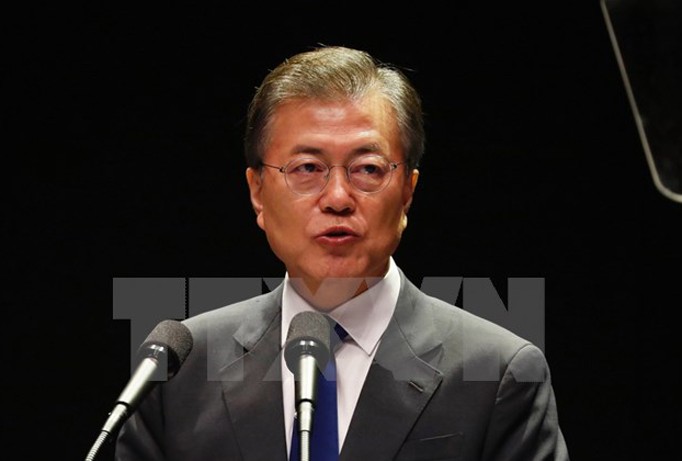 Tổng thống Hàn Quốc Moon Jae-In phát biểu tại Seoul. Nguồn: AFP/TTXVN.