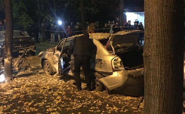 Cảnh sát điều tra hiện trường vụ nổ. Nguồn: Ukraine Interior Ministry.