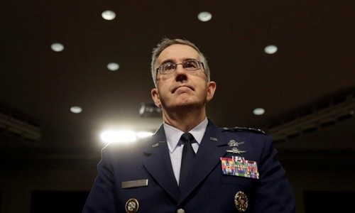 Tư lệnh Bộ chỉ huy Chiến lược Mỹ John Hyten. Ảnh: Reuters.