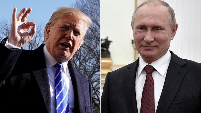 Tổng thống Nga Vladimir Putin (phải) và Tổng thống Mỹ Donald Trump. Ảnh: Reuters.