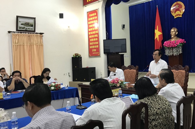 Ông Dương Thành Trung- Chủ tịch UBND tỉnh Bạc Liêu chủ trì họp báo.
