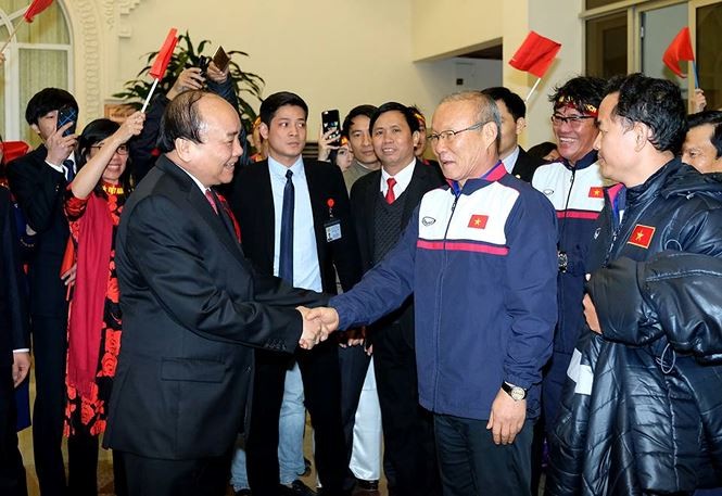 Thủ tướng Nguyễn Xuân Phúc sẽ trao Huân chương Lao động hạng Nhất cho tập thể U23 Việt Nam. Ảnh: Văn Kiên.
