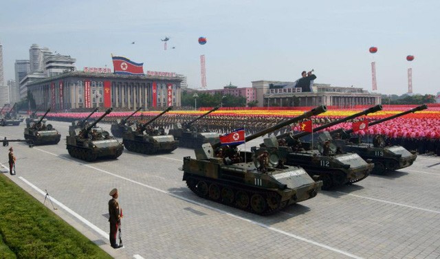 Lễ duyệt binh hồi tháng 4/2017 của Triều Tiên. Ảnh: AFP.